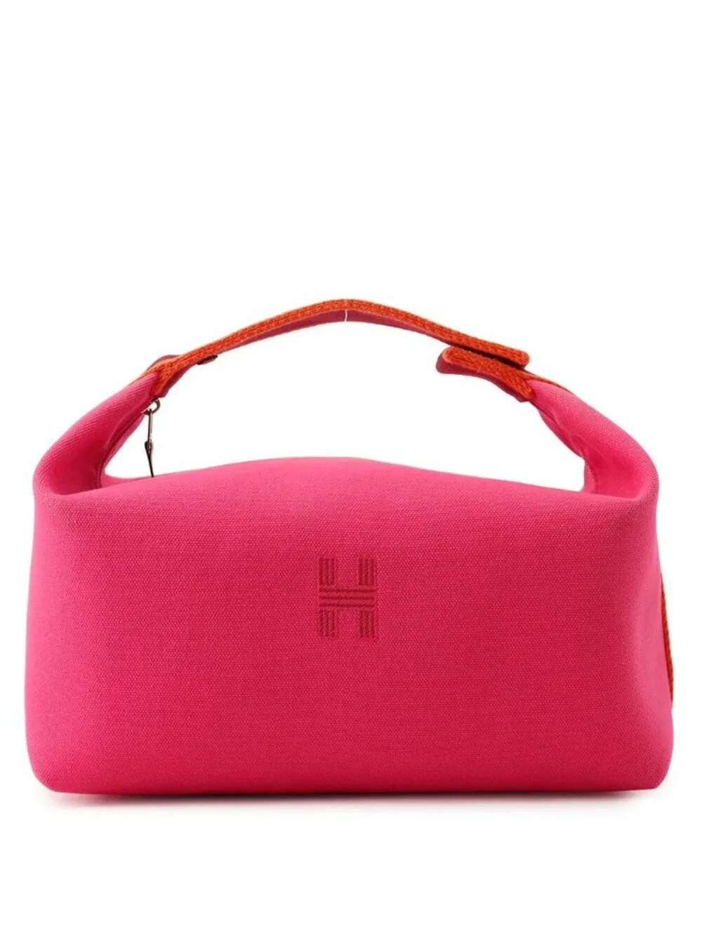 Hermes Handbag Bride-a-Brac GM Hibiscus Silver Canvas Pouch